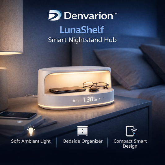 Denvarion™ LunaShelf Smart Nightstand Hub